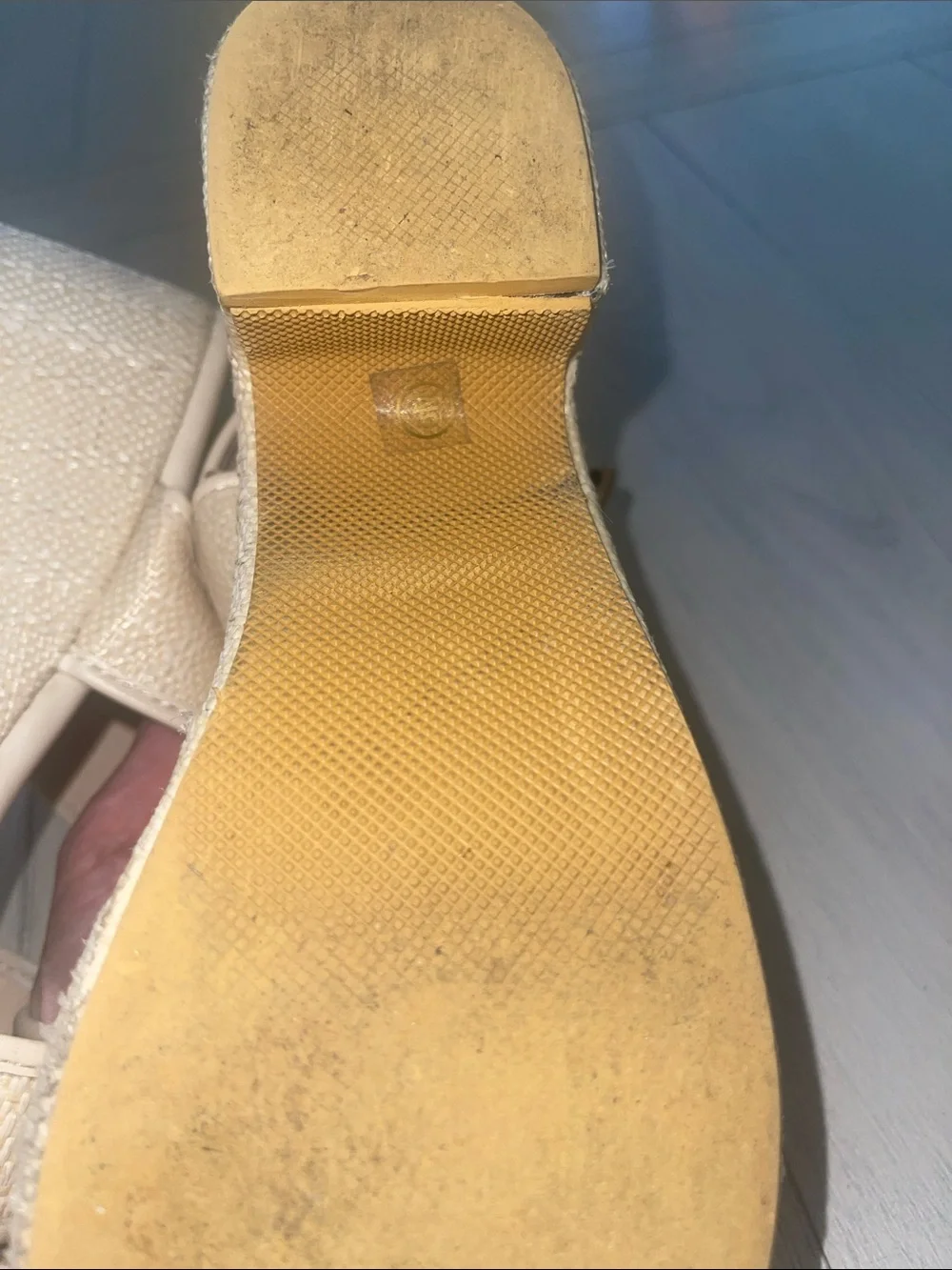 Matisse Cream Woven Platform Sandals with Gold Buckle